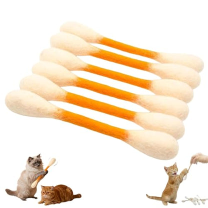 Giant Cotton Bamboo Cat Toy, Soft Cotton Swab Style Kicker Toy for Cats and Kittens, Fun Interactive Catnip Toy, Durable Swab Shape Cat Toy (D) - color: D