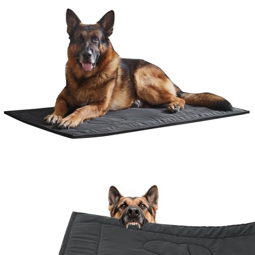 Chew Proof Dog Crate Pad - Indestructible Durable Dog Bed for Aggressive Chewers, Machine Washable & Waterproof Indoor Outdoor Tough Kennel Pad for Large Dogs (X-Large (28"x47")) - size: X-Large (28"x47")