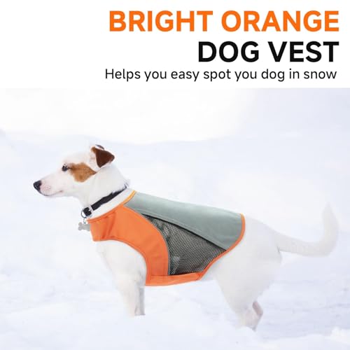 Reflective Dog Vest for Medium Dogs, Orange High Visibility Safety Pet Vest for Hunting, Walking at Night - size: M
