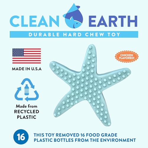 Spunky pup Clean Earth Heavy Duty Dog Chew Toys for Aggressive Chewers - Recycled, Made in USA, Starfish - style: Starfish