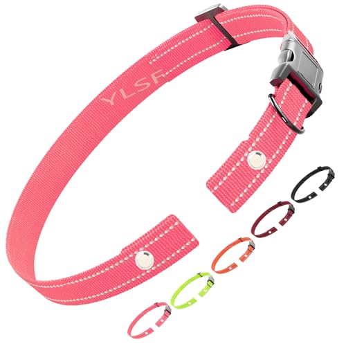 Collar Replacement Strap for Electronic Fence Training Barking Collar GPS Tracker Receivers-Compatible with Nearly All Brands and Models of Electric Collars -3/4 Inch Reflective Nylon Dog Collar Strap - color: A Pink, size: 1 Pack