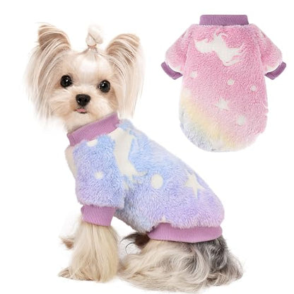Dog Sweaters for Small Dogs Male Female Night Glow Doggy Clothes Girl Boy, Warm Pullover Dog Sweatshirt, Winter Pet Coat Jacket Cat Costume, Small Doggie Sweater Puppy Outfit, Pink, XS - color: Night Glow Pink, size: X-Small (Chest 13in )