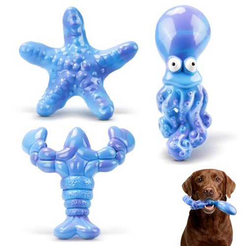 Last for Months, 3 Pack Indestructible Dog Chew Toys for Aggressive Chewers, Real Bacon Flavored Tougher Than Other Nylon Toys, Long Lasting Heavy Duty Durable Dog Bones for Large Dogs 15-70 lbs