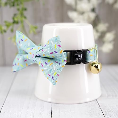 Ultra Joys Boy & Girl Cat Collar Kitten Collar with Bells & Bowtie Birthday Small - color: Birthday-Bowtie Collar, size: Small
