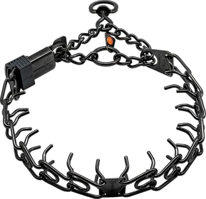 Herm Sprenger Black Stainless Steel Dog Collar with Short Links and Quick Release ClicLock Buckle Made in Germany (20in x 3.0mm (Neck Size up to 16-17in) - color: Black Stainless Steel, size: 3.0 mm x 16-17 in Neck Size; 20 in Chain Length