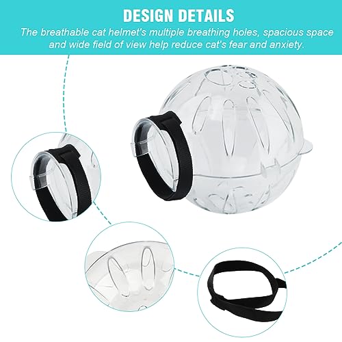 Quixleen Cat Helmet for Grooming Cat Bubble Muzzle Cat Muzzle with 4 Boots Paw Covers 2 Lice Combs 2 Pet Nail Clipper for Cats Grooming Bathing Shaving Nail Trimming