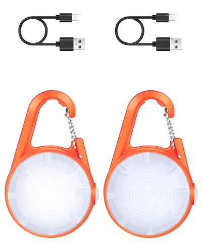 Dog Collar Light, 4 Modes Dog Lights for Night Walking, Rechargeable LED Pet Collar Light for Nighttime Clip on, IP68 Waterproof Pet Walking Accessories-2 Pack (Orange) - color: Orange
