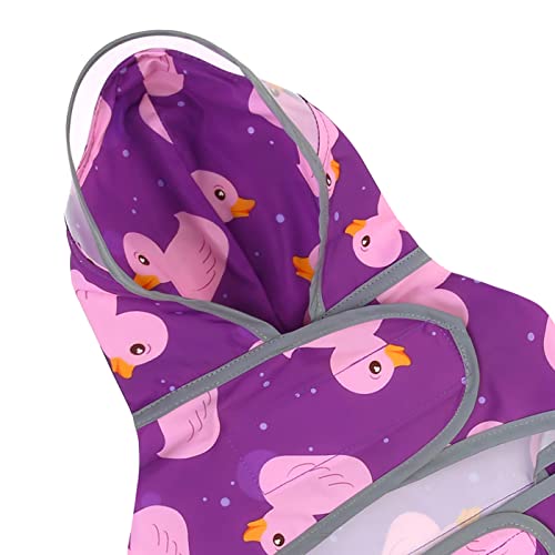 HDE Dog Raincoat with Clear Hood Rain Jacket Poncho for Small Medium Large Dogs Ducks Purple - S - color: Ducks Purple, size: Small