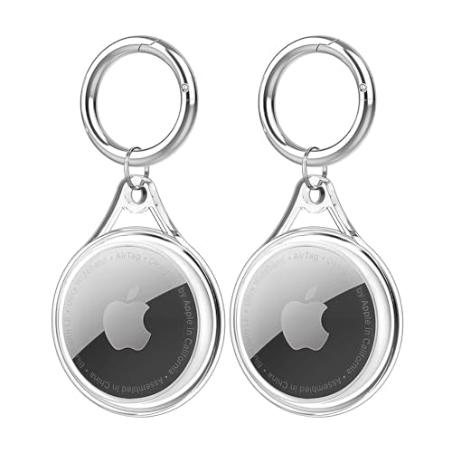 Waterproof Airtag Holder Case, Airtag Dog Collar Holder Case,Airtag Keychain Accessories,Soft TPU Full Protecive Anti-Scratch Air tag Case GPS Tracker for Luggage,Keys,Cat&Dog Collar-2 Color - color: Crystal