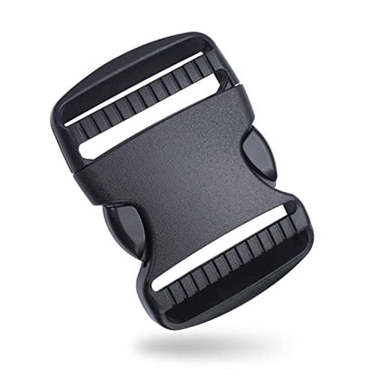 CooBigo 10 Pack 2" Plastic Side Release Buckle Dual Adjustable Outdoor Camping Tactical Backpack Belt Strap Webbing Bag Hardware Accessories 2" Dual Release Buckle Black - color: E#: 2"(10pcs)