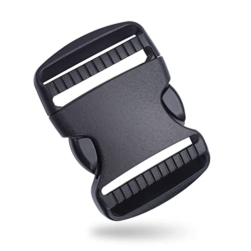 CooBigo 10 Pack 2" Plastic Side Release Buckle Dual Adjustable Outdoor Camping Tactical Backpack Belt Strap Webbing Bag Hardware Accessories 2" Dual Release Buckle Black - color: E#: 2"(10pcs)