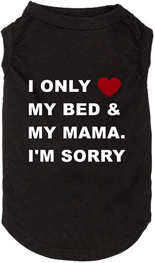 Dog Shirts Letter Printed Vest for Small Large Dogs Slogan Costume Dog Pajamas Puppy Gift Pet Clothes Mama's Boy(Small, O-Black) - color: O-Black, size: Small