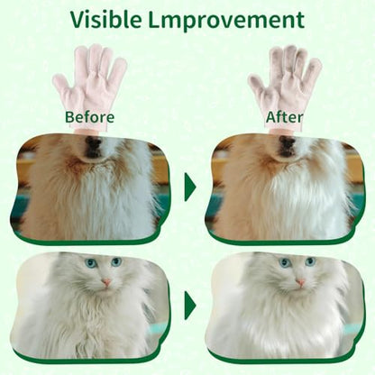 GLADFRESIT Pet Grooming Glove Wipes for Dogs & Cats, Hypoallergenic Deodorizing Cleansing Wipes with Coconut Oil & Botanical Extracts, Daily & Outdoor Care, 60g Portable and Lightweight (6 Pcs) - size: 6 PCS