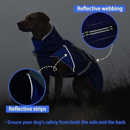 MIGOHI Warm Dog Jacket - Waterproof Small Dog Coat with Furry Collar, Windproof Dogs Fleece Vest, Reflective Cold Weather Coats for Small Dogs, Adjustable Buckle,Poodle,S,DarkBlue - color: DarkBlue, size: Small