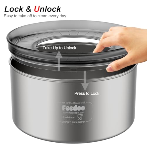 1Gallon Dog Water Bowl, 3.8L No Spill Water Bowl for Dogs, Stainless Steel Spill Proof Dog Bowl, No Splash Slow Drinking Bowl with No Slip Base for Messy Drinkers[Anti Digging]
