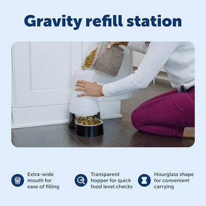 PetSafe Healthy Pet Food Station - Automatic Indoor Gravity Cat & Dog Feeder - Space-Saving Self Feeder - Easy to Clean - Small - Up to 2 lb Kibble Capacity (Pack of 2) - size: Small (Pack of 2)