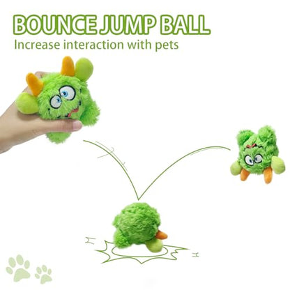 Plush Squeaky Dog Toy Ball, Dental Care, Skin-Friendly and Soft and Relieve Stress,Dog Training Interactive Pet Cute Plush Fashionable Toy Ball (Green,Small) - color: Green, size: Small