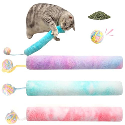 Cat Kicker Toy Large 3pcs, Catnip Toys for Cats, for Indoor Cats, Interactive Kitten Toys with Bell 14.6in/37cm - style: Bell 3pcs