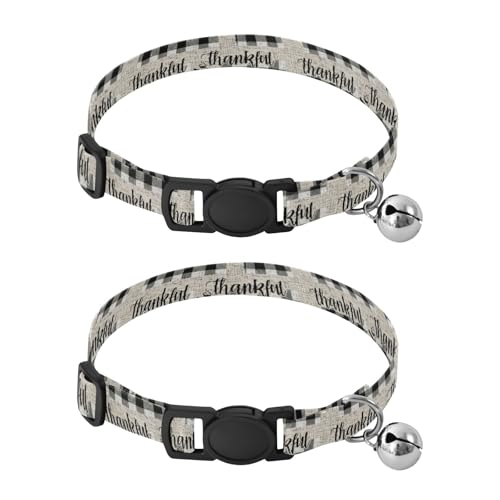 Plaid Easy to Wear Kitten Collars 2 Pack Soft Cat Collar - color: Plaid