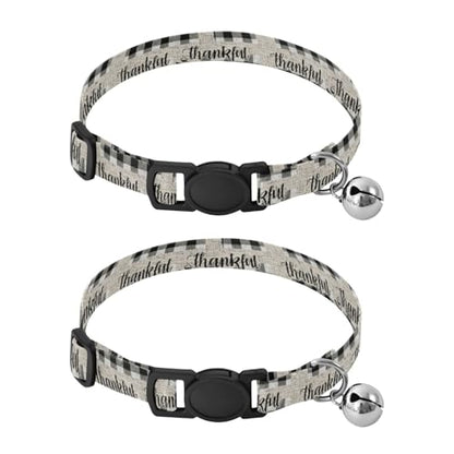 Plaid Easy to Wear Kitten Collars 2 Pack Soft Cat Collar - color: Plaid