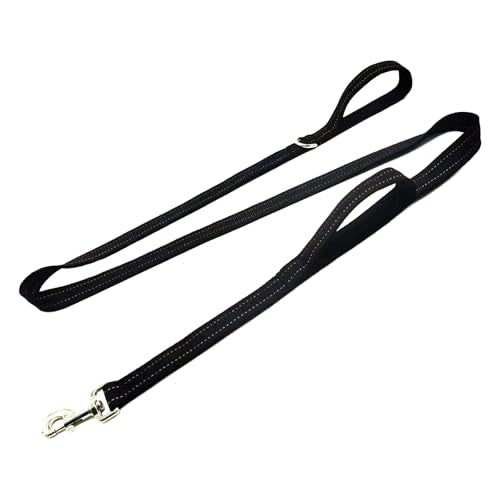Dual Padded Handle Walking And Training Standard Leashes For Large Dogs With Reflective Stitching,360° Rotatable Heavy Duty Metal Buckle,D-Ring,Durable Nylon,6Ft Long For Big Dogs Over 70 Pounds Black - color: Black, size: 6Ft