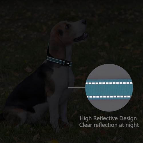 Reflective Dog Collar Padded with Soft Neoprene Breathable Quick Release Basic Dog Collars for Puppy Small Dogs Sky Blue - color: Sky Blue, size: XS:width 5/8"neck 8-10.5"