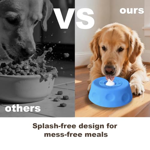 Premium Dog Slow Feeder Bowl for Liquid Treats, Dog Lick Bowl with Ball, Food-Grade Silicone Lid & Surlyn Ball, Anti-Spill Suction Base, Bone Broth & Yogurt Feeder, Enrichment Toy