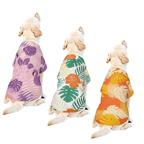 Dog Hawaiian Shirt 3 Pack, Breathable Cool Dog Summer Clothes for Puppy Small Medium Large Dogs Cats, Pet Outfit with Tropical Prints, Perfect for Beach Seaside Outdoor-Style 13 - color: Multi-colored13