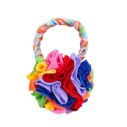 Snuffle Ball with Handle, Tug of War Rope Toys for Small Medium Dogs, Interactive Dog Toys Puppy Training Pull Toy for Exercise & Interactive Play Games (Red) - color: Red