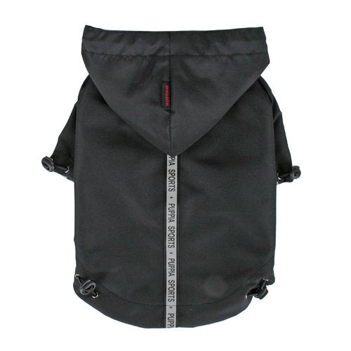 Puppia Base Jumper Dog Raincoat for Dogs, Waterproof Pet Rain Jacket with Reflective Safety Strips, Lightweight High-Visibility with Leash Hole, Polyester, Small, Black - color: Black, size: Small
