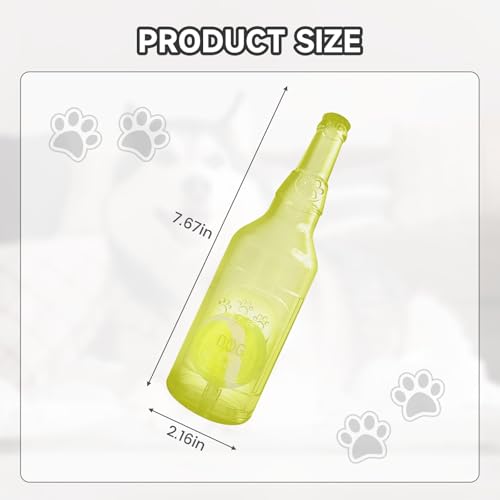 Water Bottle Dog Toy,Dog Toys for Aggressive Chewers,Water Bottle with Tennis Ball,Suitable for Small and Medium Pets to Exercise Outdoors(Yellow) - color: Yellow