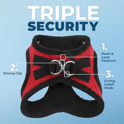 Best Pet Supplies Voyager Step-in Plush Dog Harness - Soft, Step in Vest Harness and Reflective Dog 5 ft Leash Combo with Neoprene Handle for Small and Medium Dogs, Red Plush, M - color: Harness Leash Set (Red Plush), size: M (Chest: 16 - 18")
