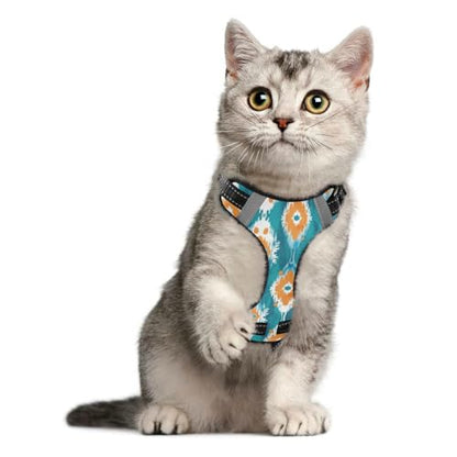 Boho Green Orange Reflective Dog Walking Gear for Animal Hiking Stretchy Vest for Walking at Night with Handle Chaleco para perro Medium