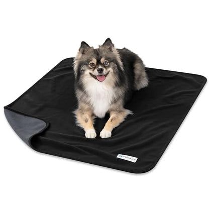 PetAmi Waterproof Pet Blanket Dog Bed Couch Cover for Furniture, Reversible Washable Soft Fleece - color: Black/Gray, size: Medium (29x40)