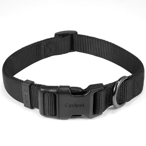 Premium Classic Nylon Webbing Adjustable Dog Collars,Soft and Smooth Traditional 3/4 Inch Wide Dog Collars with Quick Release Buckle for Medium Dogs Daily Helper. (Medium, Black) - color: Black, size: Medium 13-17 Inches