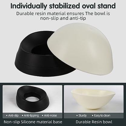 Bulldog Bowl Anti-Slip Dog Cat Dish Detachable Rubber Dog Bowl Pet Sterile Tilted Pet Feeder Slope Base (Black, 3.5 Cup (Medium/Large Dog)) - color: Black, size: 3.5 Cup ( Medium/Large Dog )