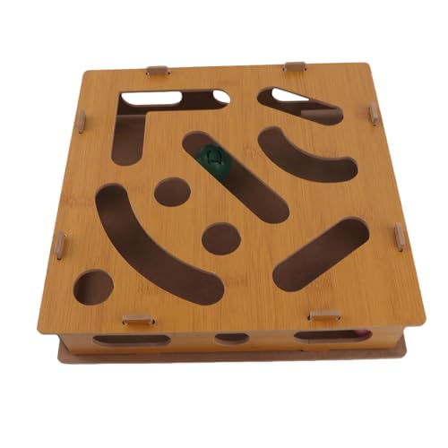 Cat Puzzle Toy Box, Composite Board, 11.02x11.02 in, Bell Ball Maze, Mental Physical Exercise, Indoor Cat Toy, Appearance Random