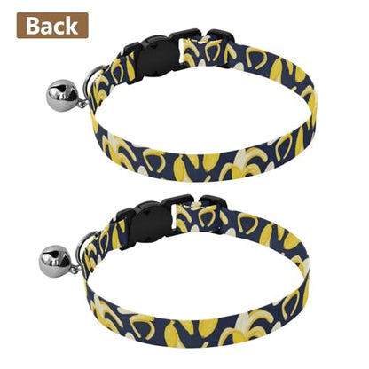 Bananas Navy Blue Adjustable Buckle Cat Collars 2 Pack Collar for Puppy - color: Bananas Navy Blue