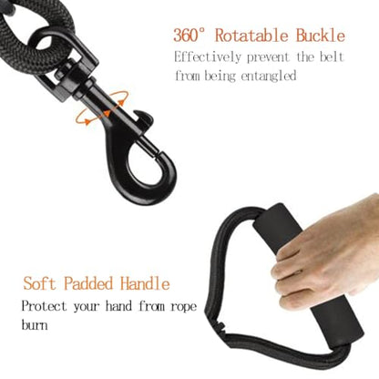 3 in 1 Durable Nylon Dog Leash with Padded Handle, 360° Swivel No Tangle Climbing Rope Removable Pet Traction Rope, Lead for Medium Large Dogs Black - color: Black