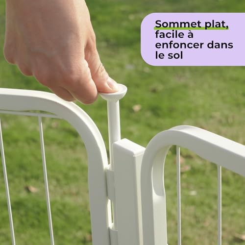 Dog Playpen Indoor, 32 Inch 16 Panels Puppy Playpen for Small and Medium Dogs, Easy Setup Anti-Rust Pet Fence, White - size: 32 inch