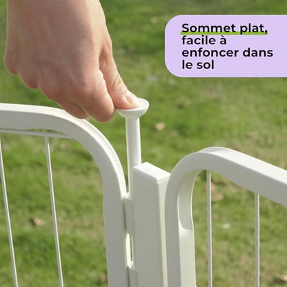 Dog Playpen Indoor, 32 Inch 16 Panels Puppy Playpen for Small and Medium Dogs, Easy Setup Anti-Rust Pet Fence, White - size: 32 inch