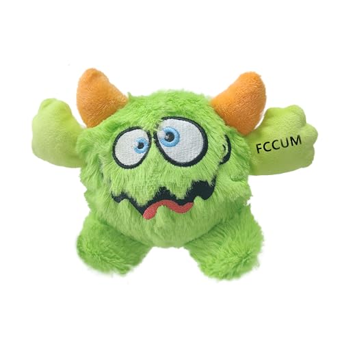 Squeaky Plush Dog Toy Ball, Dental Care, Skin-Friendly and Soft and Relieve Stress,Dog Training Interactive Pet Cute Plush Fashionable Toy Ball (Green,Large) - color: Green, size: Large