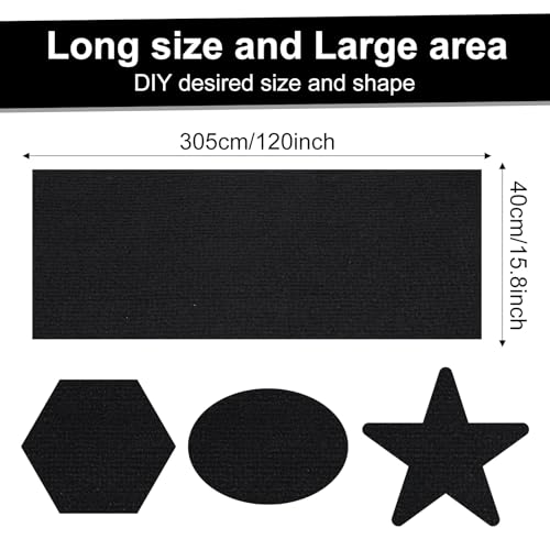 Cat Scratch Mat, Adhesive Trimmable Cat Scratching Climbing Carpet Mat Replacement for DIY Cats Tree Shelf Couch Corner Wall Cats Scratcher Furniture Protector (Black, 120 x 15.8 Inches)
