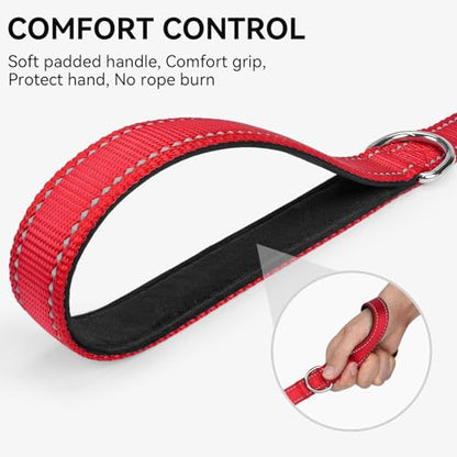 Joytale Dog Leash, 4 FT Double-Sided Reflective, Padded Handle Nylon Heavy Duty Leashes for Small Dogs Walking, Red - color: Red, size: 4 ft Narrow