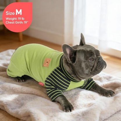 KYEESE Dog Pajamas, Soft Dog Pajamas for Small Dogs Boy Girl, Comfy Dogs PJS Lightweight Onesie Clothes, Stretchy Jammies Pet Sleepwear, Puppy Jumpsuit Outfit, Green, S - color: 03# Green, size: Small (6-10lbs)