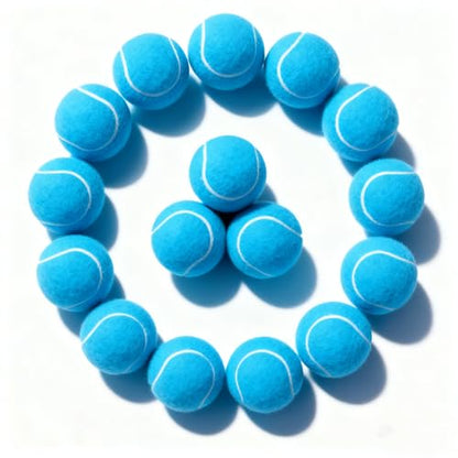 PoyPet 16-Pack Tennis Balls Bulk for Practice,Training and Beginners | Ideal for Dog Fetch,Chew and Play - color: Blue