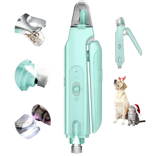 CATPICK 2-in-1 Cat Nail Clippers & Dog Nail Clippers Trimmers for Large Medium Small Dogs Cats Claw Trimmer Quick Sensor and Safety Guard USB Rechargeable with 2 LED Lights Dogs Nail Trimmer - color: Blue 2th Generation
