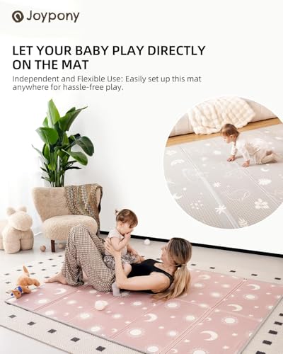 Joypony Baby Playpen with Mat, 50x50 in Small Play Pen for Babies, Toddler Playpen for Apartment, Indoors Play Yard with Soft Breathable Mesh (Beige with Mat) - color: Beige with Mat