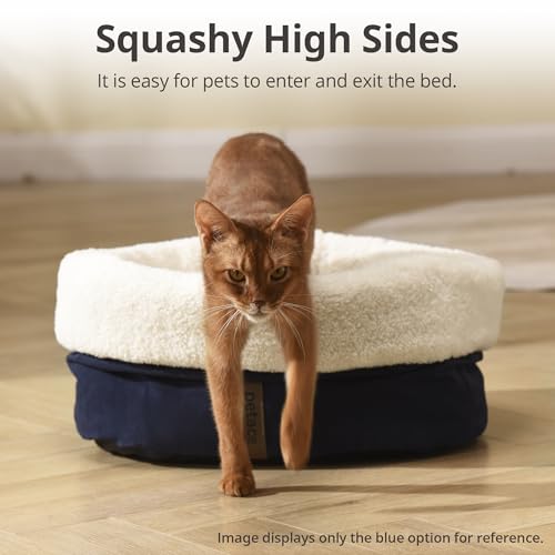 Self Warming Cat Bed, 17.7" x 13.7" Anti-Slip Soft Round Thermal Pet Cushion Bed for Kittens, Cats, Puppies and Small Dogs, Gray - color: Grey