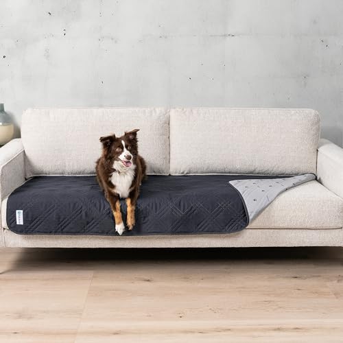 PetAmi Waterproof Couch Cover for Dogs, Reversible Furniture Cover Sofa Protector for Pet Cat Bed, Washable Blanket Dog Cover for Couch Seat, 30x70 Gray - color: Grey, size: 30 x 70 Inches